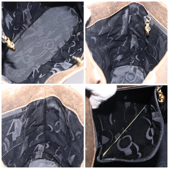 Salvatore Ferragamo Gancini Tote Bag Leather Gold Auth - Picture 15 of 16